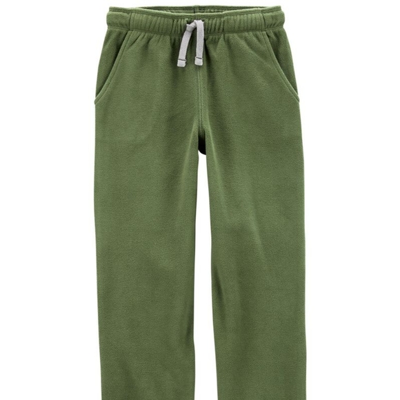 Lots of 3 Carter's fleece pants, size 5, never wor green, grey, navy - Picture 3 of 6